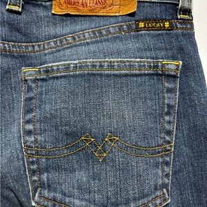 Lucky Brand Indigo Jeans with Yellow Stitching